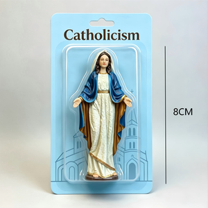 Petites statues catholiques en résine à faible MOQ, ornements de bureau, 3 pouces (8 cm), emballage PVC - Product Image 2