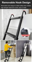 Échelle télescopique en aluminium résistante au vent, 6,2 m de hauteur, échelle extensible, 150 kg