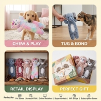 Jouet en peluche pour chien, sans rembourrage, écologique, motif dessin animé, couineur, froissable, plat, durable, interactif, anti-anxiété