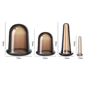 Ensemble de 4 pièces Portable en Silicone pour soins de santé, nouveauté, chinois, ventouse pour le corps, thérapie de Massage - Product Image 5