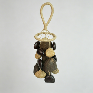 Campana de Viento <span class=keywords><strong>Atrapasueños</strong></span> de Cáscara de Semilla Natural, Campana de Percusión Manual de Cáscara de Nuez, Sonido Curativo, Decoración Boho para Colgar en la Pared, Yoga y Meditación - Product Image 4