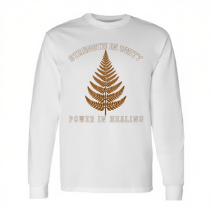 T-shirt à manches longues motif Koru Fern indigène avec les symboles de force dans l'unité et de puissance dans la guérison pour usage promotionnel - Product Image 2