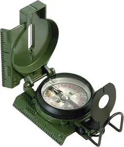 US Phosphorescent Lensatic Compass, Olive Drab Accurate Waterproof Hand Held Compasses with Pouch for