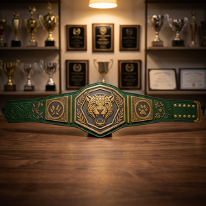 Ceinture de champion personnalisée pour les soirées de combat professionnelles, titres de lutte, MMA, boxe, en métal doublement plaqué et cuir véritable - Product Image 3