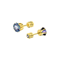 Boucles d'oreilles hypoallergéniques vintage en acier inoxydable plaqué or 18 carats avec zircon, à visser, pour piercing d'hélice, pour femmes et hommes