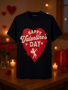 T-Shirt per San Valentino con Motivo a Cuore, Unisex, in Cotone, Collo Tondo, Manica Corta, Casual, Primavera-Estate, Stampata - Product Image 2
