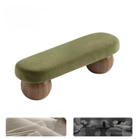 Banc de canapé en bois de frêne, banc minimaliste pour chaussures et pied de lit pour la maison