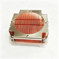 Dissipateur thermique à ailettes en cuivre OEM avec ventilateur DC pour serveur 1U
