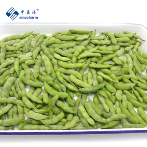 Sinocharm Kedelai Beku Edamame IQF, Kedelai Beku dengan 50% Hingga Tiga Biji Dalam Pod