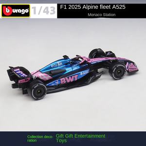 Bburago 1:43 para BWT <span class=keywords><strong>Alpine</strong></span> 2025 GP de Mónaco A525 Fórmula Uno, Vehículos de Carreras Fundidos a Presión, Modelo Coleccionable de Auto de Juguete - Product Image 2