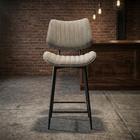 Chaise de comptoir moderne rembourrée en velours, dossier solide, pieds en métal, style minimaliste, pour salon, loisirs, mobilier de maison