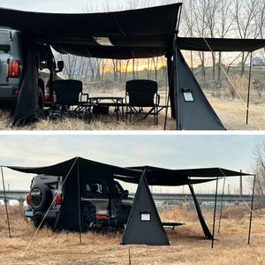 Jason <span class=keywords><strong>Camping</strong></span> noir enduit grande forteresse tente de <span class=keywords><strong>Camping</strong></span> avec évents de fumée de réserve tente latérale de voiture accessoires de <span class=keywords><strong>Camping</strong></span> SUV - Product Image 4