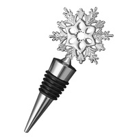 Bouchon de bouteille de vin décoratif de Noël en alliage de zinc et TPR, durable et écoresponsable, couleur argent/or, pour garder le vin frais