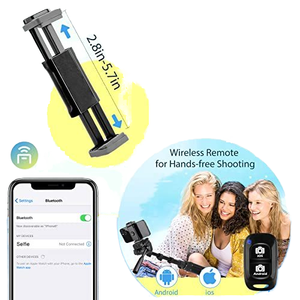 Tiktok hot téléphone portable trépied support caméra selfie bâton vidéo <span class=keywords><strong>projecteur</strong></span> réglable trépied avec télécommande et sac de rangement - Product Image 5