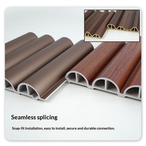 Pannello Moderno in WPC con Motivo a Graticolatura e Venature del Legno, Semicircolare e Arcuato per <span class=keywords><strong>Pareti</strong></span> di Fondo e Soffitti - Product Image 3