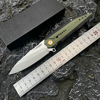 Couteau pliant tactique robuste en acier D2 avec manche G10 noir Stonewash pour le camping en plein air, la survie et l'EDC