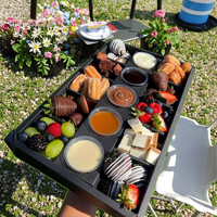 Boîtes à emporter pour fêtes et traiteurs, avec lamination brillante, pour desserts, brunchs, plateaux de livraison par courrier, emballages de plateaux