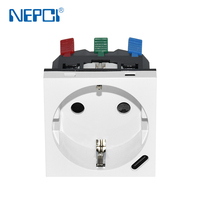 Module de prise Euro encastrable ODM NEPCI 45x45mm avec USB-C XJY-USB-90 IP20, prise allemande sans vis avec chargeur USB 5V/3A CE