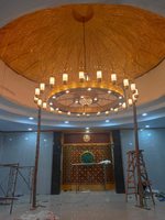 Projet de personnalisation KALUX, lustre en cristal islamique, grand lustre en fer doré de luxe pour mosquée, éclairage LED suspendu, garantie de 2 ans, moderne