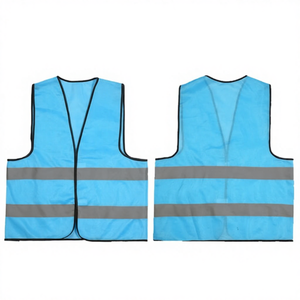 Gilets de sécurité haute visibilité ANSI Classe 2 en polyester respirant, fermeture éclair sur le devant, unisexe, bande réfléchissante haute visibilité de 5 cm, logo personnalisé - Product Image 2