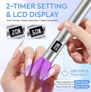 Sèche-ongles portable UV LED, lampe à ongles rechargeable par USB, mini lampe torche stylo pour sécher le gel - Product Image 2