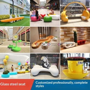 Asiento de Fibra de Vidrio Personalizado, Diseño Creativo en Forma de Guijarro, para Interiores y Exteriores, Centros Comerciales, Áreas de Descanso Públicas, Guangdong - Product Image 2