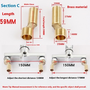 อะแดปเตอร์ขาตั้งฝักบัว MaxTool Universal 304 สแตนเลส ทองแดง แบบโค้ง ปรับระดับได้ ขยายได้ สำหรับแรงดันน้ำต่ำ - Product Image 6