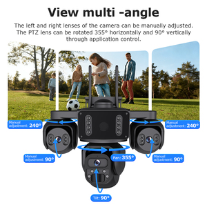 Caméra <span class=keywords><strong>solaire</strong></span> 4G économique avec 3 objectifs, 3 écrans, Wi-Fi, suivi de sécurité, détection humaine AOV, alarme PIR, fonctionnement 24/7, IP66 - Product Image 5