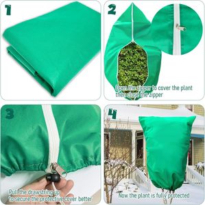 Thick Plant Protection Cover <b>Bags</b> for Outdoor Plants with Drawstring, Zip-Up Frost Blankets for Christmas <b>Tree</b> - Product Image 6