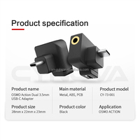 CYNOVA OSMO Action Adaptor Mikrofon USB-C Ganda Asli ke 3.5mm Kompatibel dengan Aksesori DJI OSMO Action