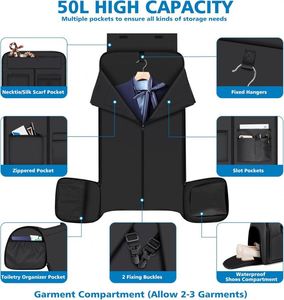 Échantillon Gratuit : Sacs de Voyage pour Vêtements, Sacs de Rangement Suspendus avec Poches pour Hommes et Femmes - Product Image 3