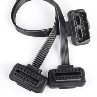1 × توصيل ذكر إلى 2 × موصلات أنثى OBD2 مقسم 1 إلى 2 ص محول 2-اتجاه كابل تمديد OBD 30