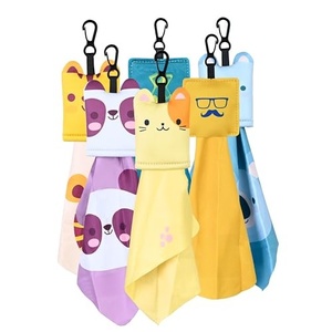 Chiffonnette de nettoyage de lunettes personnalisée avec logo imprimé, porte-clés, chiffonnette portable en microfibre pour nettoyage de lentilles de lunettes avec pochette - Product Image 1