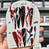 Nouvelle Collection : Faux Ongles Acryliques Extra Longs à Couverture Complète, Faits Main, à Coller (Press-On) avec Colle – Taille XXXL