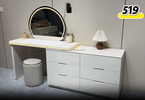 Coiffeuse <span class=keywords><strong>de</strong></span> maquillage <span class=keywords><strong>moins</strong></span> chère Beige Coiffeuse Art Déco élégante Petite coiffeuse Beige et Or - Product Image 3