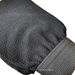 Guante marroquí negro respetuoso con el medio ambiente 300D guante exfoliante de viscosa áspera Hammam marroquí Gove para hombres - Product Image 4