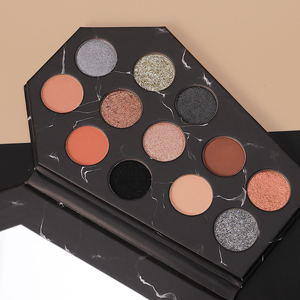 Palette de fards à paupières en forme de cercueil à marque privée, 12 couleurs, logo personnalisé, motif marbre <span class=keywords><strong>gothique</strong></span> avec miroir - Product Image 3