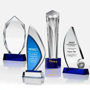 Wholesale Blank K9 Crystal Trophy Custom Logo 3d Laser Engraving Crystal Trophy Award Souvenir Customized Logo Europe