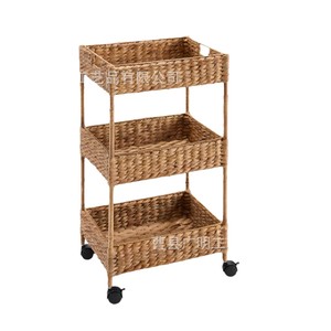 Cesta de Almacenamiento Multiusos con Ruedas, Rectangular, Color Castaño, Carrito de Almacenamiento Ecológico - Product Image 5