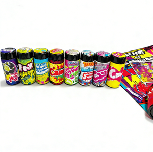 Nuovo Barattolo in <span class=keywords><strong>Vetro</strong></span> da 3.5g, 7g, 1oz, 2oz, 1 libbra <span class=keywords><strong>per</strong></span> Caramelle, Biscotti, Gommose, Erbe, Fiori da 3.5g, Barattolo in <span class=keywords><strong>Vetro</strong></span> Viola Nero da 3.5g con Etichetta - Product Image 6