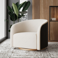 Fauteuil d'appoint moderne de luxe FERLY, fauteuil pivotant en peluche pour la décoration de la chambre à coucher et du salon