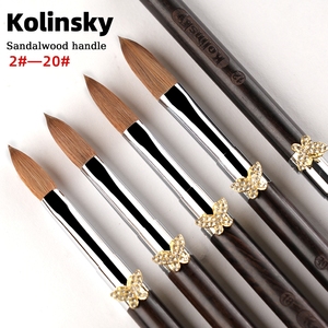 Nouvelle brosse à ongles en bois de santal violet 100% Kolinsky acrylique poussière <span class=keywords><strong>sur</strong></span> la colle à ongles nettoyage air Uv Gel Kolinsky brosse pour ongles en acrylique - Product Image 5