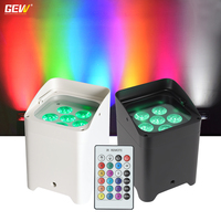 Paquete de 4 Luces LED Recargables a Batería, Par Can 6x18w RGBWA UV 6en1, Control DMX, Control Remoto por Wifi y Aplicación, con Bolsa de Transporte