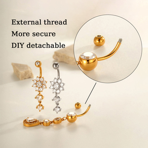 HENGSEN Best seller gioielli di moda per il <span class=keywords><strong>Piercing</strong></span> del corpo in acciaio chirurgico zircone ventre anelli con pendente a <span class=keywords><strong>farfalla</strong></span> <span class=keywords><strong>Piercing</strong></span> all'<span class=keywords><strong>ombelico</strong></span> - Product Image 4