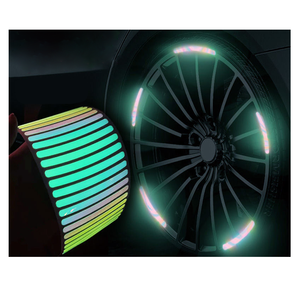 Reflectante colorido coche rueda cubo llanta raya cinta calcomanía luminosa pegatina <span class=keywords><strong>para</strong></span> <span class=keywords><strong>bicicleta</strong></span> Auto Coche - Product Image 1