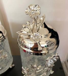 Boîte en verre de stockage de poudre de café avec des couvercles en métal - Product Image 3