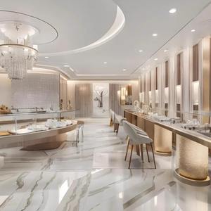 Gabinete de exhibición de diseño personalizado para joyerías LED Showcase Glass Island Shelve Counter para Jade Silver Jewelry para Mall - Product Image 3