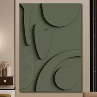 Nouvelle conception, peinture murale 3D personnalisée, sculpture sur bois faite à la main, œuvre d'art moderne, peinture en relief géométrique pour le salon, décoration de la maison