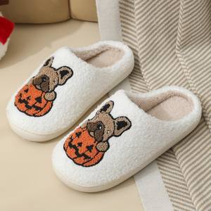 Nouvelles pantoufles fantaisie <span class=keywords><strong>pour</strong></span> Halloween, automne, hiver, Noël, plates, chaudes, antidérapantes, en fourrure, mignonnes, chaussures <span class=keywords><strong>pour</strong></span> femmes - Product Image 2