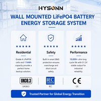 Batteries solaires LiFePO4 Hysonn Factory Direct 51,2 V 48 V 230 Ah 11 kWh, montables au mur/sur le sol, pour le stockage d'énergie domestique